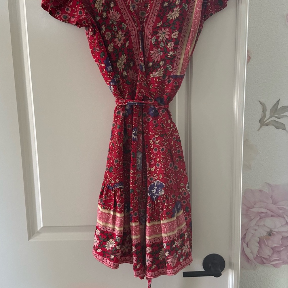 Floral Red Dress